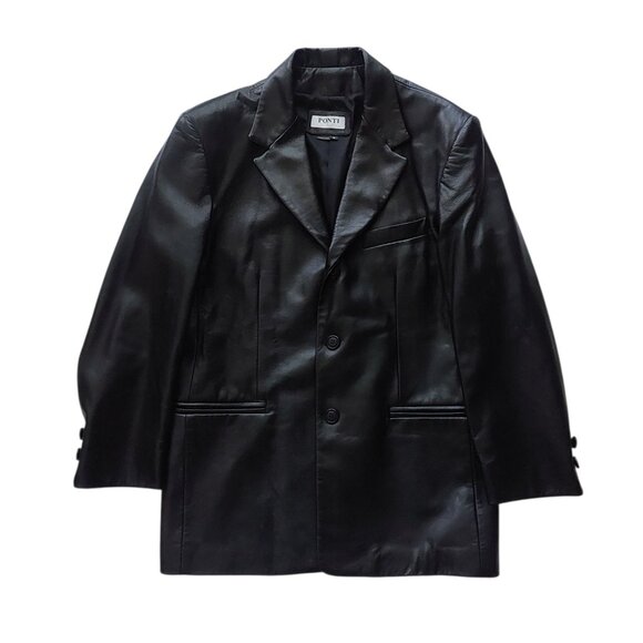 Ponti Platinum Other - Vintage Ponti Platinum Black Genuine Leather Blazer